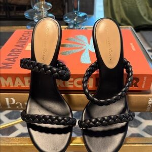 Gianvito Rossi Black Braided Nappa Sandals